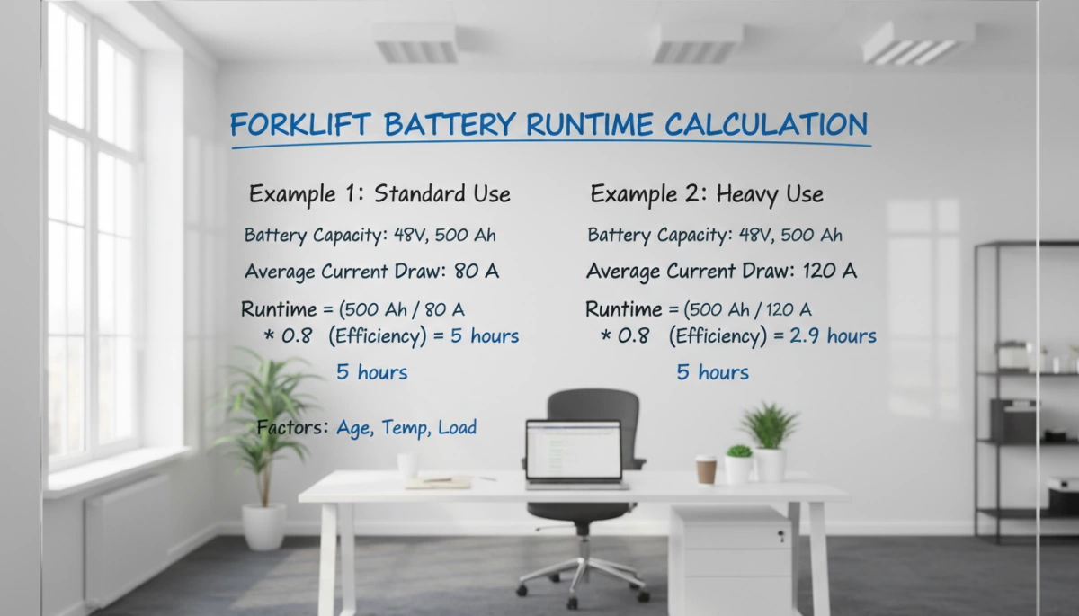 Forklift Battery Runtime Calculation and Capacity Guide image 2 Forklift Battery Runtime Calculation and Capacity Guide image 2