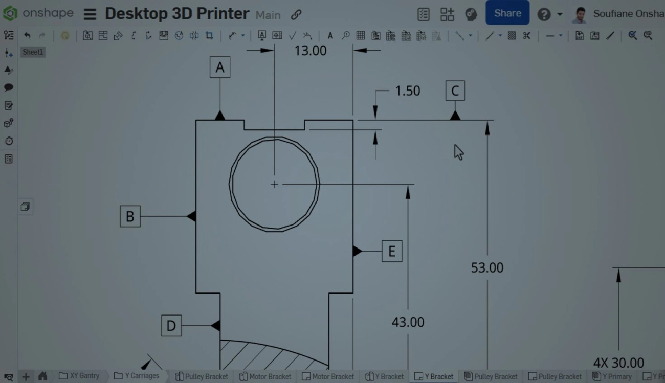 Guía de símbolos de datums para dibujos