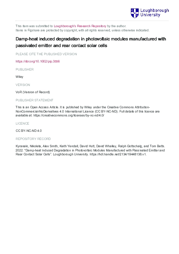 Damp Heat Corrosion Failure Mechanisms