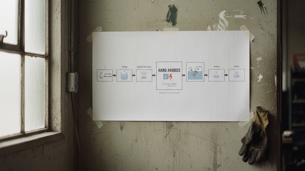 Diagramm der Schritte im Hartanodisierungsprozess