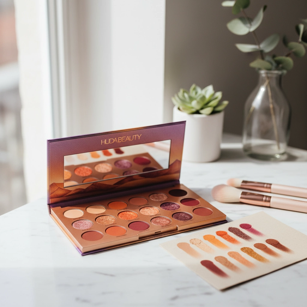 Desert Dusk Eyeshadow Palette Review | Huda Beauty Shade Guide 1 Desert Dusk Huda 18 Shade Eyeshadow Palette