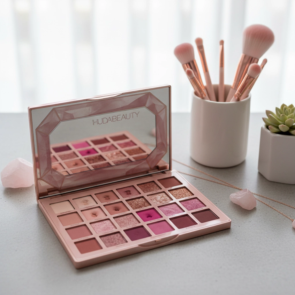 Rose Palette Huda Review | Swatches and Best Looks Guide 1 Huda Beauty Rose Quartz Eyeshadow Palette