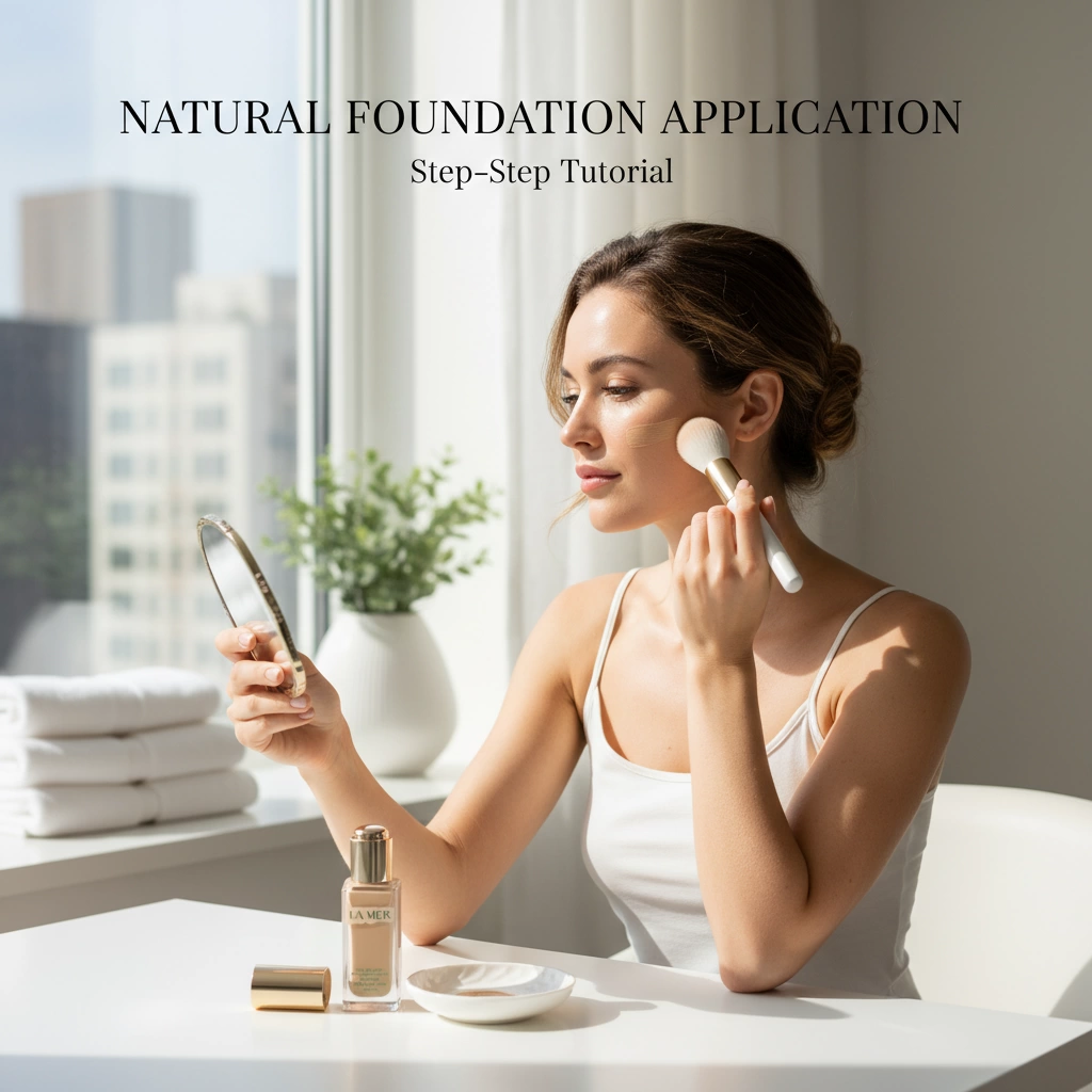 La Mer Natural Foundation Review Hydrating Light Neutral Shade SPF 20 2 La Mer Natural Foundation Application Tutorial