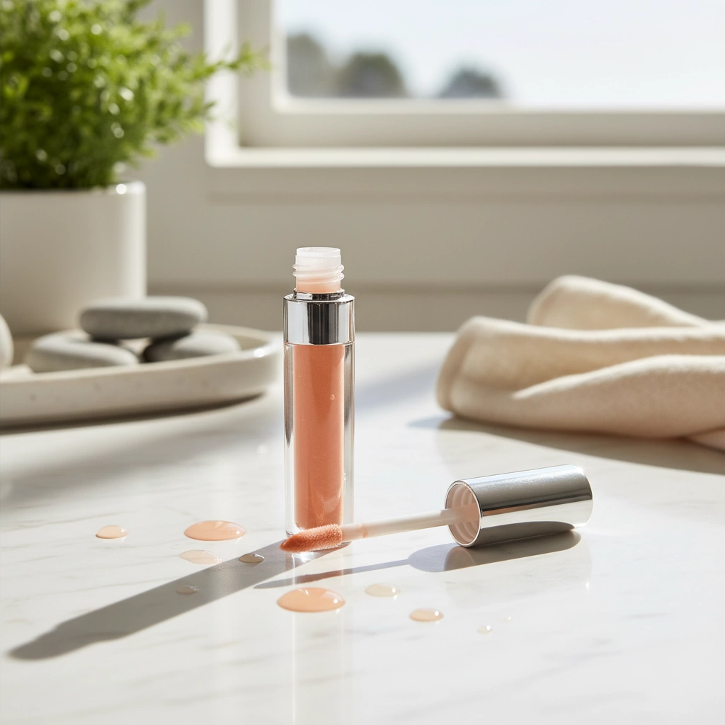 Stila Lip Polish Apricot Hydrating Gloss with Peachy Shine 1 apricot lip polish with hydrating gloss