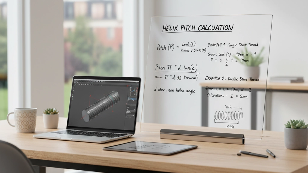 helix pitch calculation formulas and examples