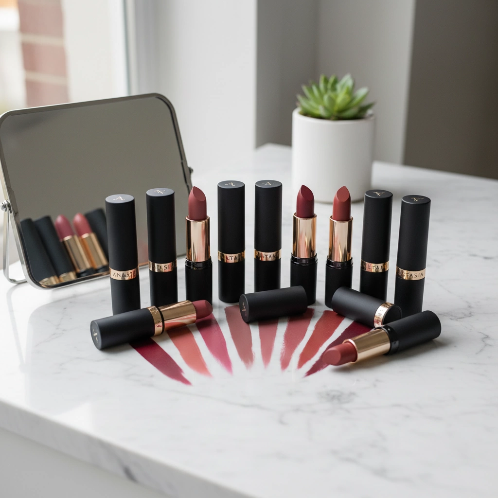 Anastasia Soft Touch Matte Lipstick Review Light Rose Taupe Shade 3 Anastasia Soft Touch Matte Lipstick Collection