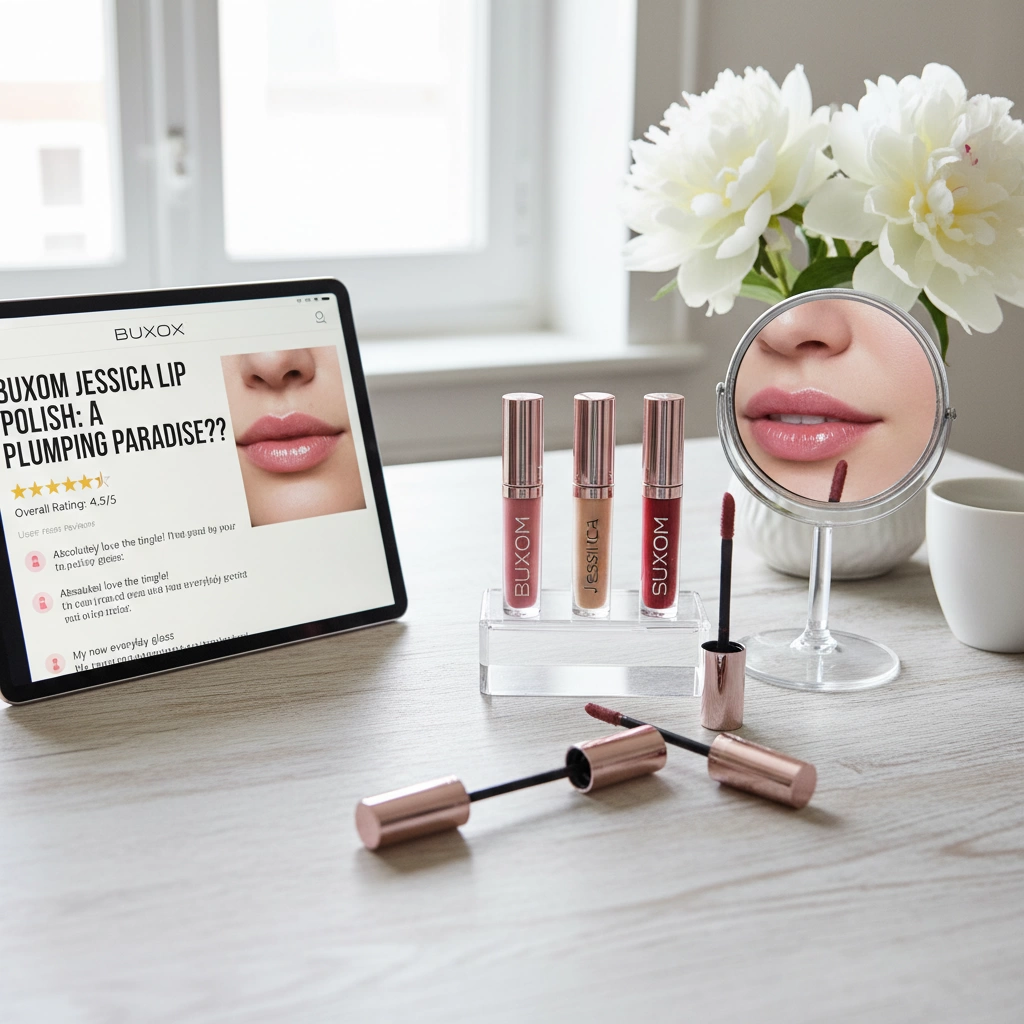 Buxom Jessica Full-On Lip Polish Review aufpolsternder Korallen-Pink-Glanz Buxom Jessica Lip Polish Bewertung und Bewertungen