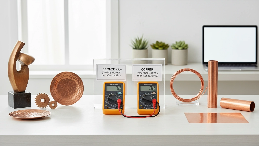 comparación de propiedades físicas del bronce y el cobre