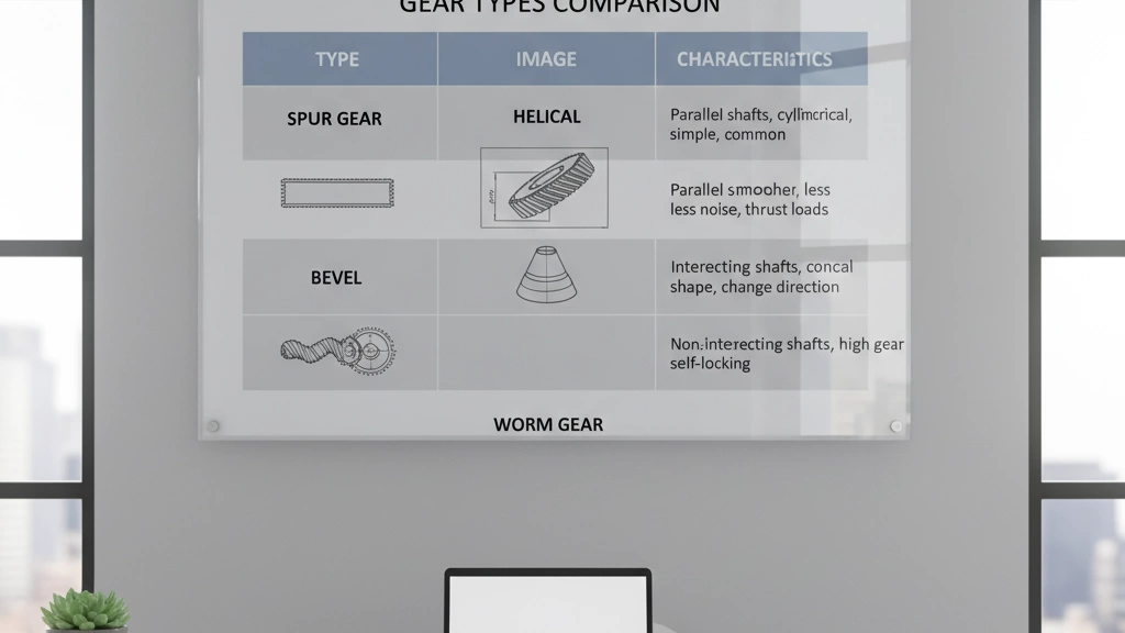 tabla comparativa de tipos de engranajes