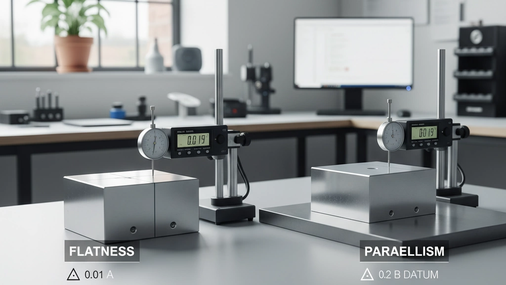 Comparación GD&T de planitud vs. paralelismo