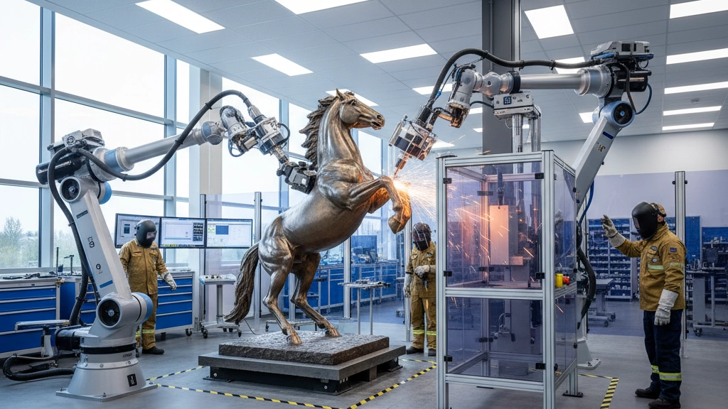 processo di cesellatura e saldatura della scultura in bronzo