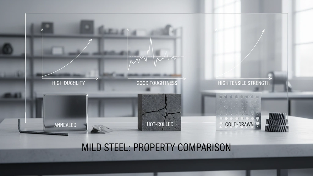 Comparación de propiedades del material de acero dulce