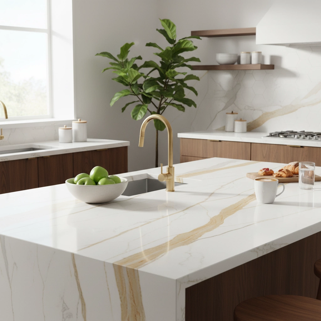 Calacatta Gold Quartz Veining Colors