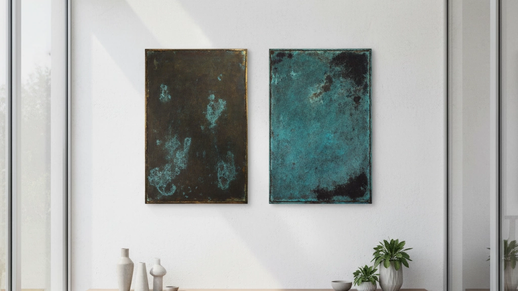 Apariencia de pátina a largo plazo en latón vs cobre