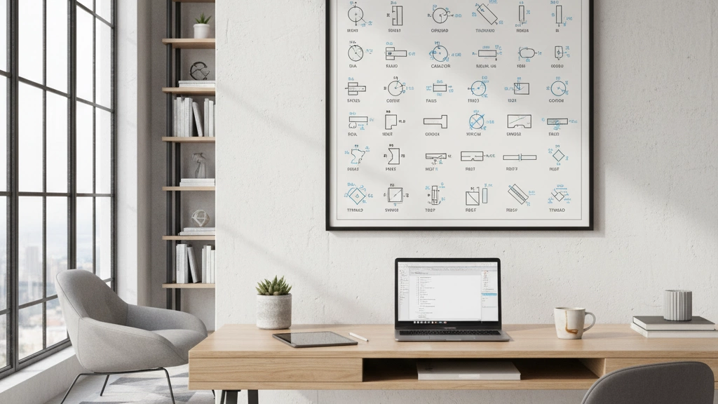 tabla de símbolos y abreviaturas en dibujos mecánicos
