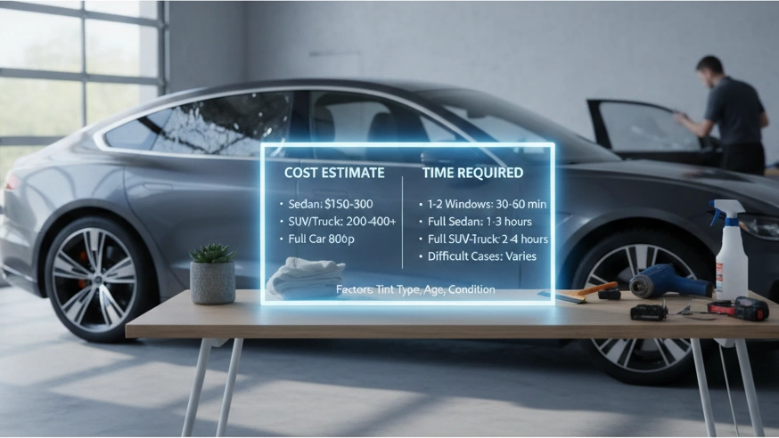 window tint removal cost and time comparison