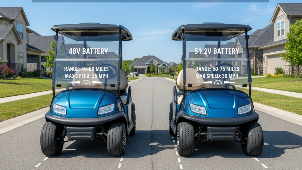 48V vs 51.2V Golf Cart Battery Range Speed Comparison