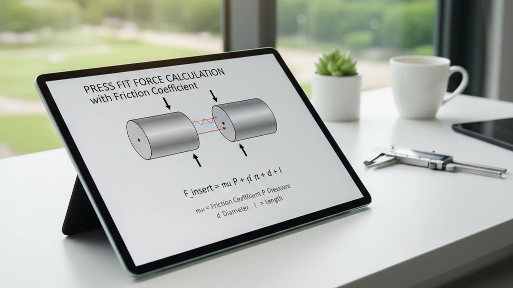 Cálculo de fuerza de ajuste por presión con coeficiente de fricción