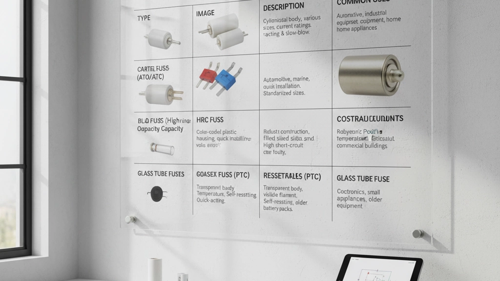 electrical fuse types comparison chart