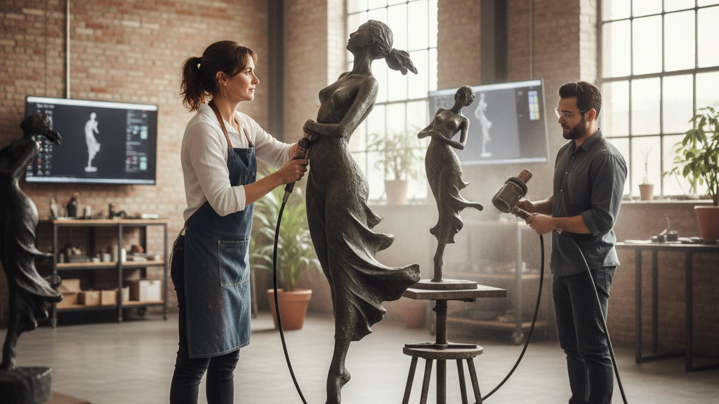 ਕਾਂਸੀ ਦੀ ਮਹਿਲਾ ਮੂਰਤੀ ਬਣਾਉਣ ਦੀ ਪ੍ਰਕਿਰਿਆ