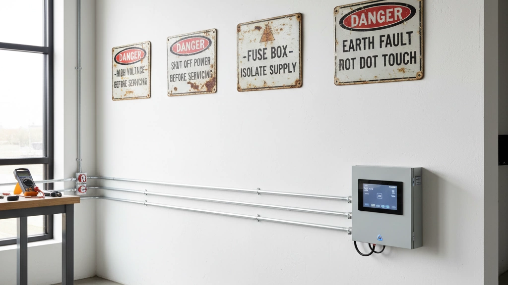 old electrical fuse box safety signs