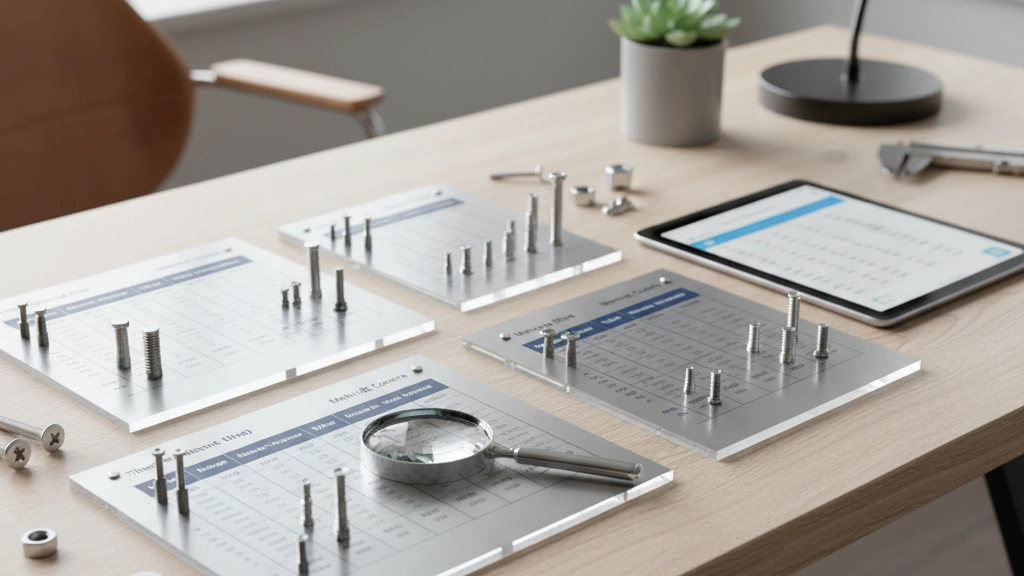 tablas comparativas de tipos de roscas de tornillos