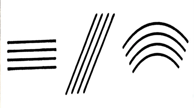 colocación de marcas de corrección de signo de paralelismo