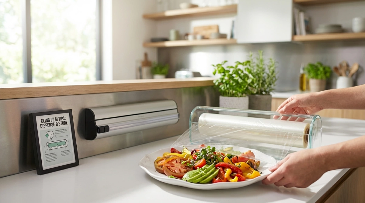 دليل استخدام الفيلم اللاصق لخدمة الطعام للمطابخ المهنية 2 نصائح تخزين وتوزيع فيلم الالتصاق لخدمة الطعام