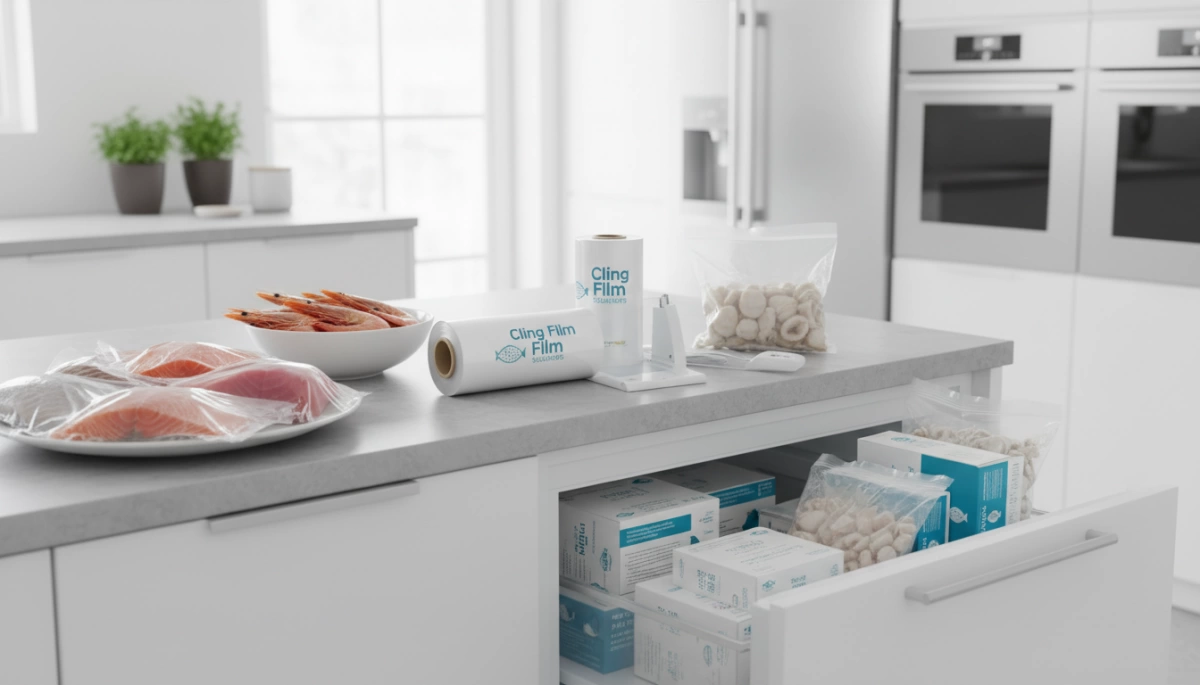 Cling Film for Seafood Packaging Fresh Leak Proof Odor Control 1 Fresh ਅਤੇ Frozen Seafood ਲਈ Cling Film Solutions
