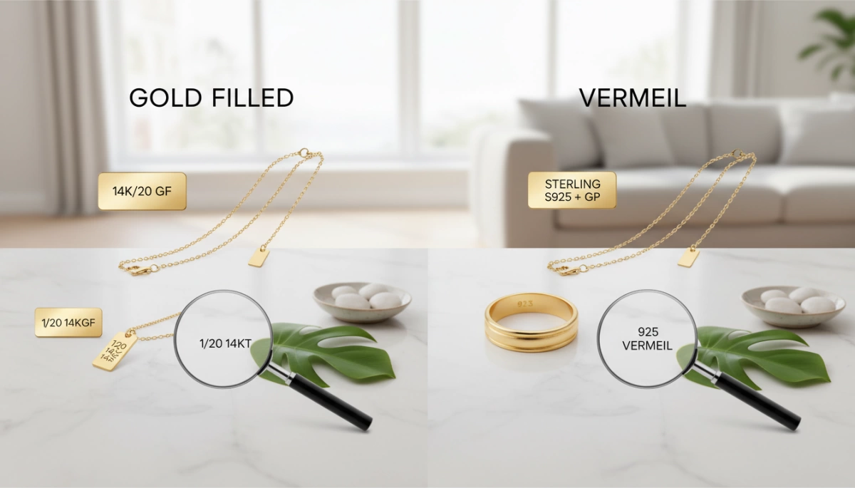 Gold Filled vs Vermeil Guide Differences Durability and Value 5 Gold Filled vs Vermeil Jewelry Markings Guide