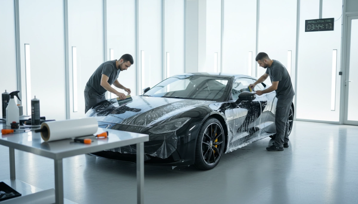 temps de processus d'installation du PPF sur une voiture