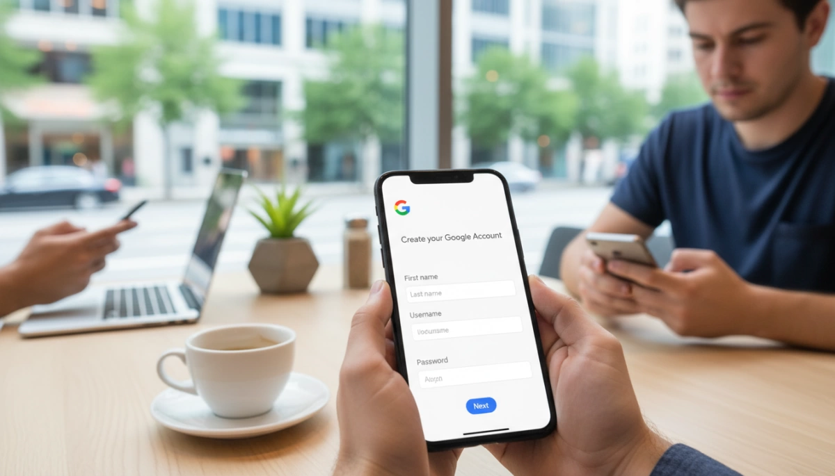 Google email registration on mobile devices