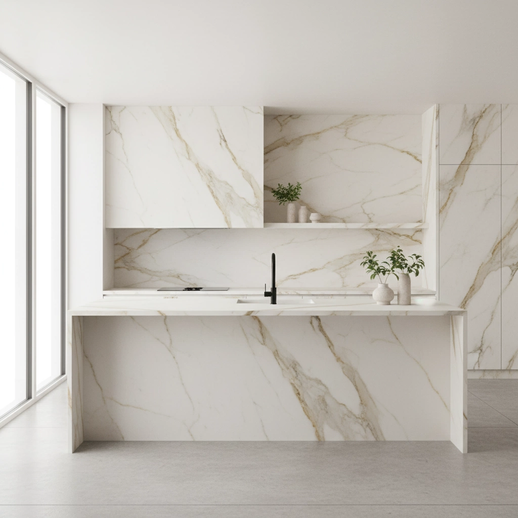 Textured Matte Calacatta Gold Surfaces