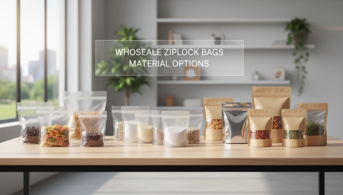 Wholesale Guide for Ziplock Bags with Sizes Thickness and Sustainability 2 Options de matériaux pour sacs Ziploc en gros