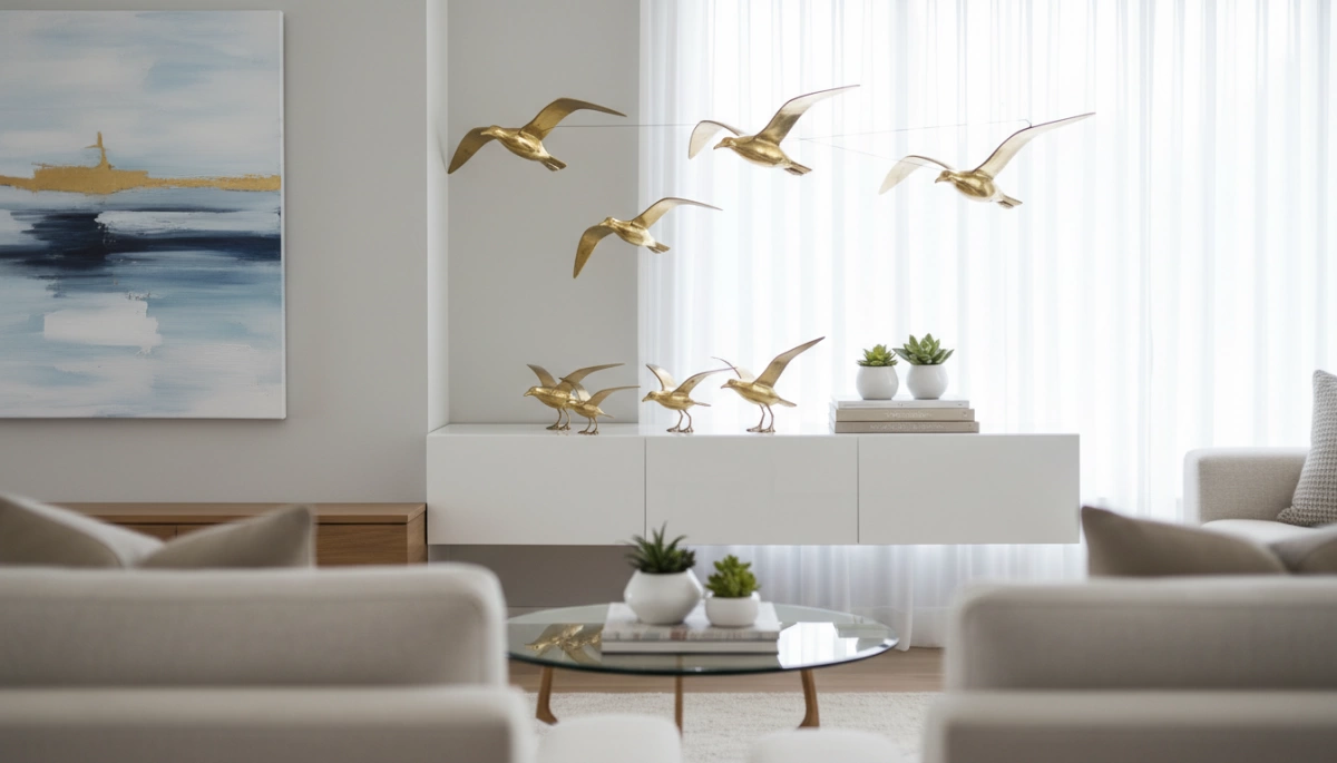 brass seagull sculpture decor ideas