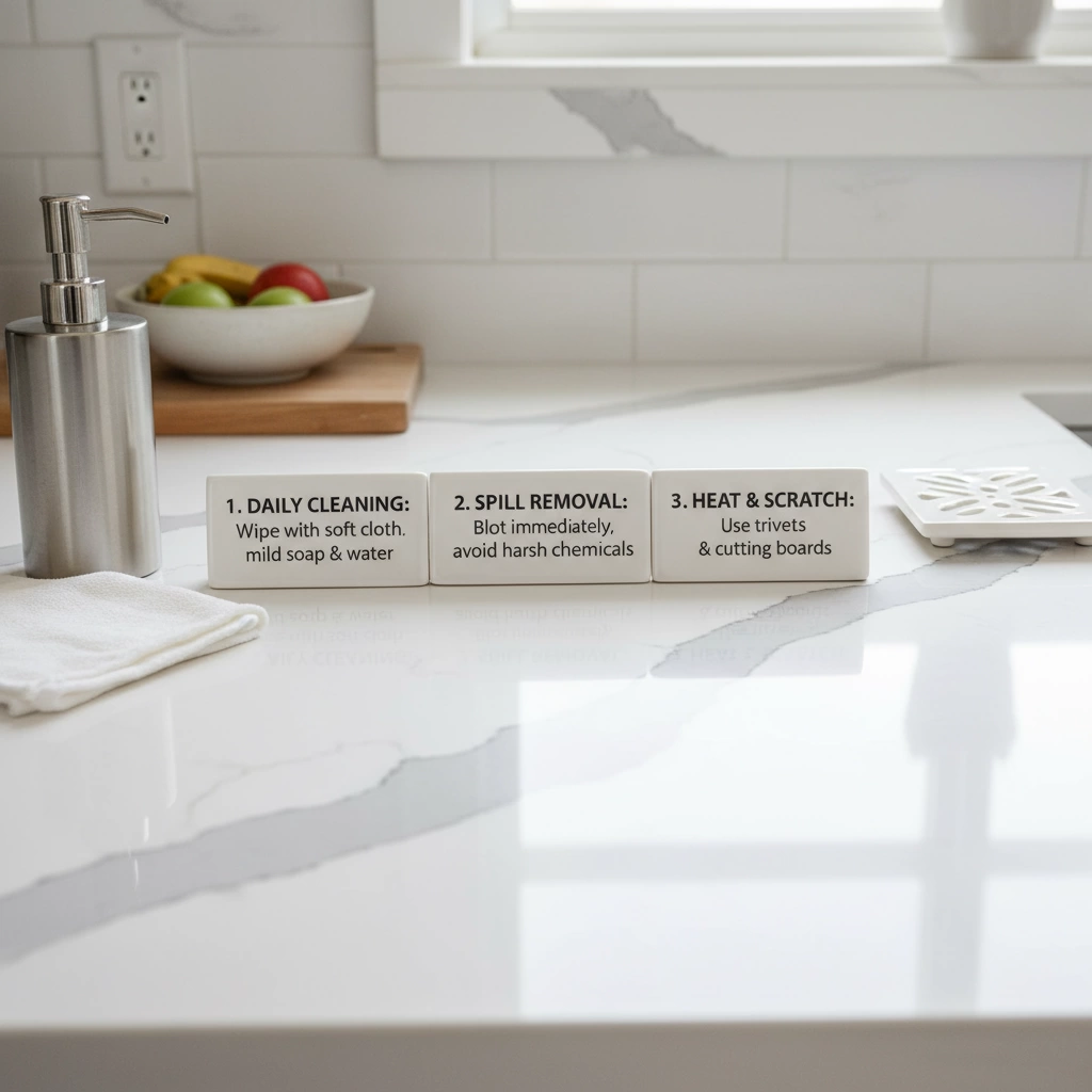 Calacatta Quartz Countertop Care Tips