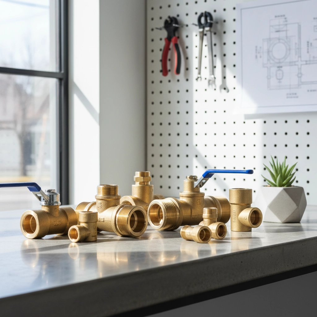 CNC Machined Brass Plumbing Valves Fittings Manifolds