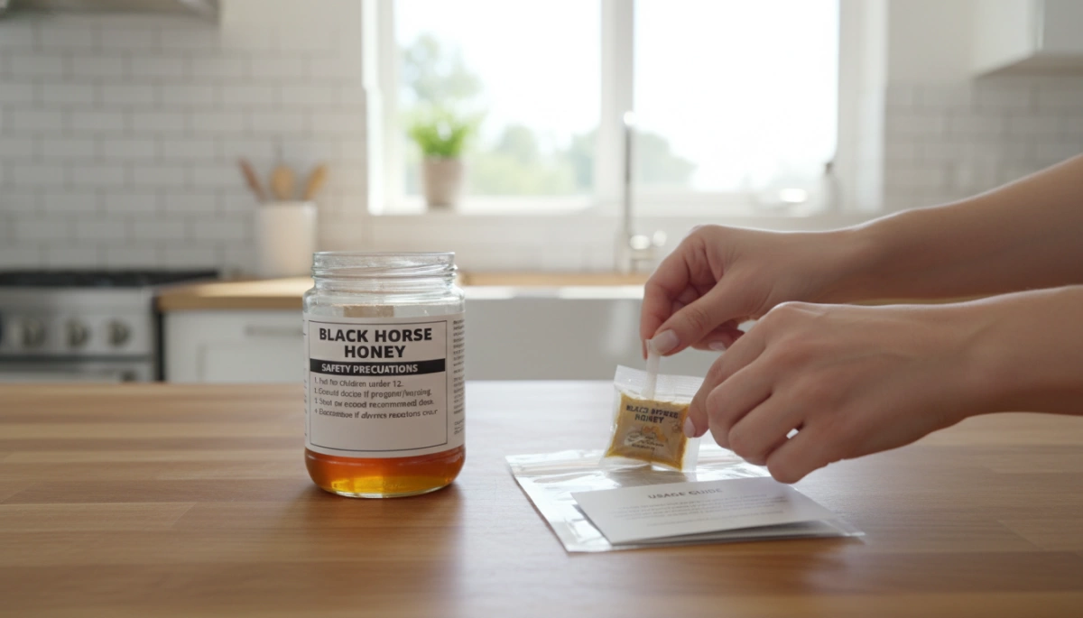 Precauciones de seguridad y uso de miel de caballo negro