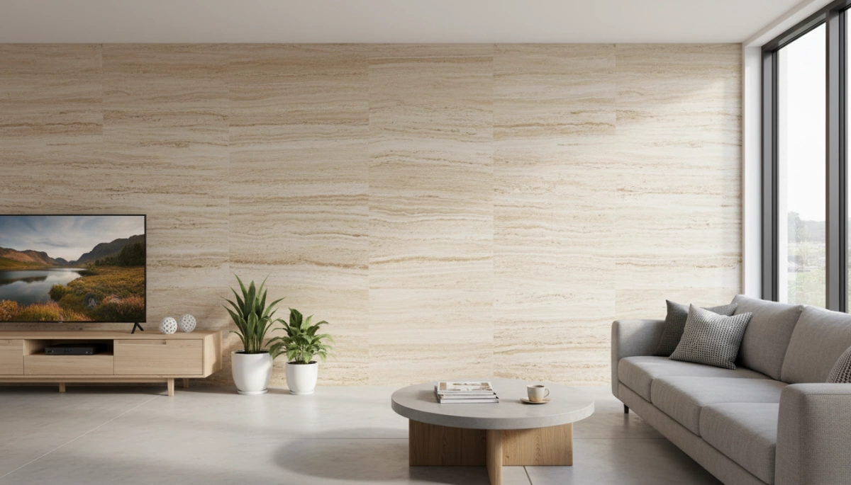 ترافرتين رقيق مرن من الحجر الحقيقي غشاء حجر رقيق مرن