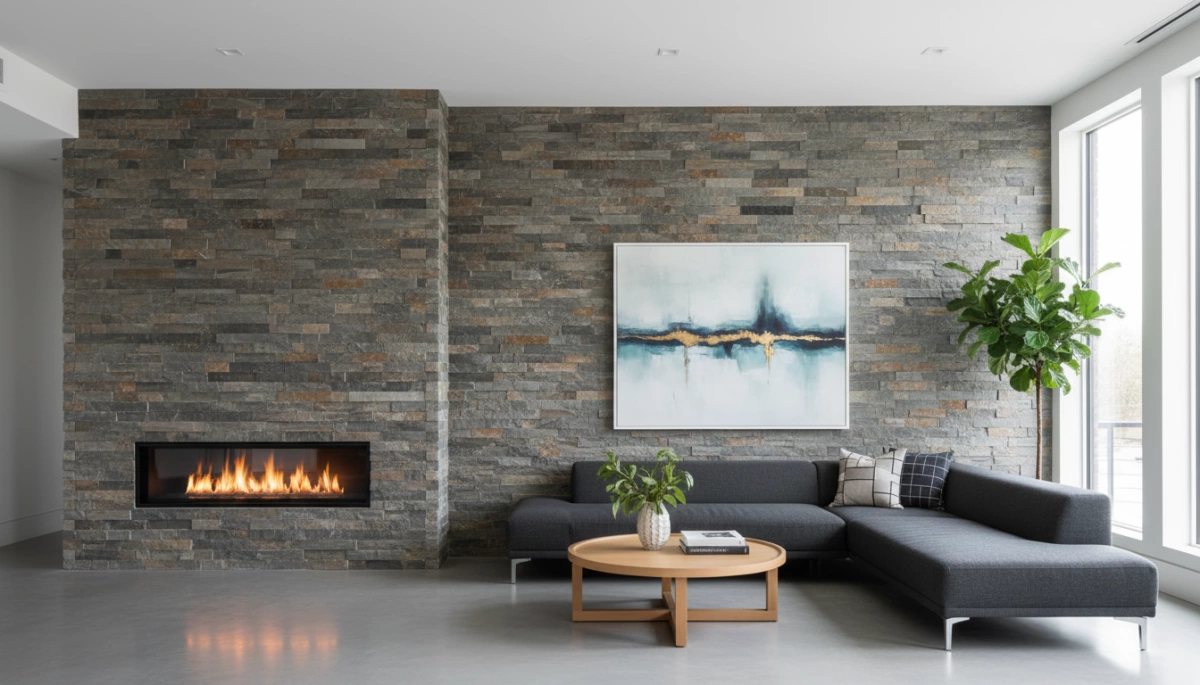 واجهات الجدران الداخلية من الحجر الطبيعي الرقيق