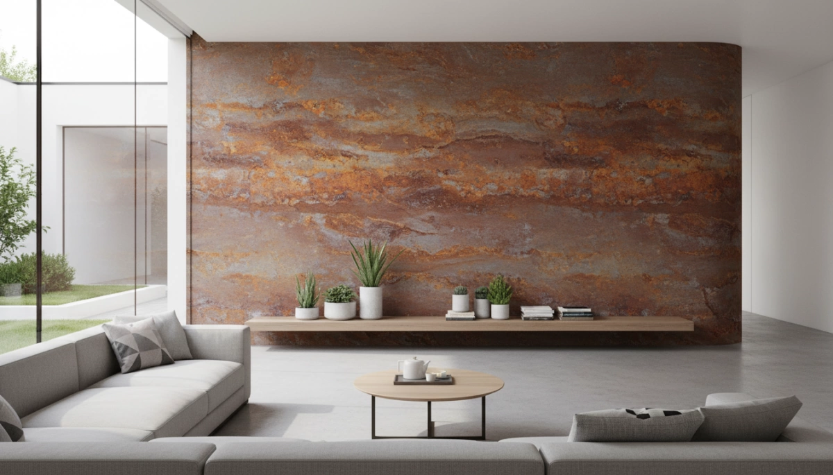 تشطيبات واجهات الحجر الصدئ المرنة