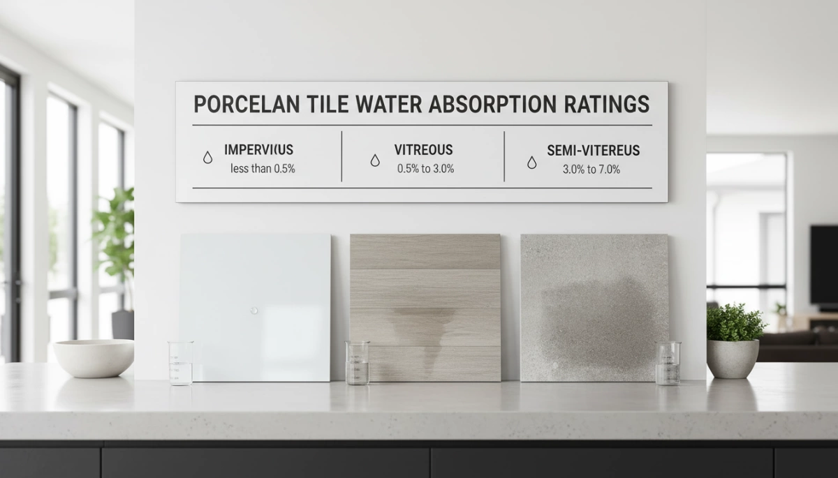 تصنيفات امتصاص الماء للبلاط البورسلين