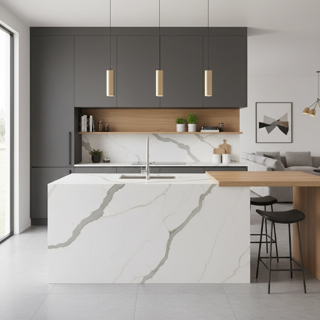 Calacatta Engineered Stone High-End Kitchen Design