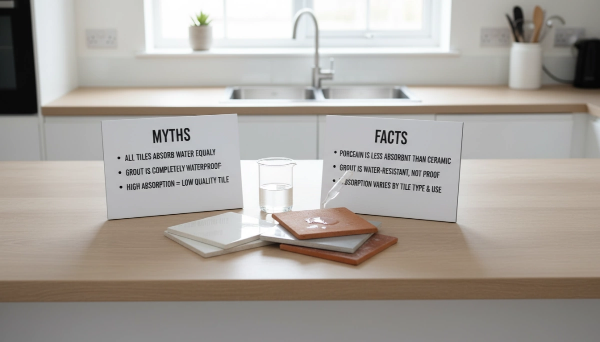 خرافات وحقائق حول امتصاص الماء في البلاط