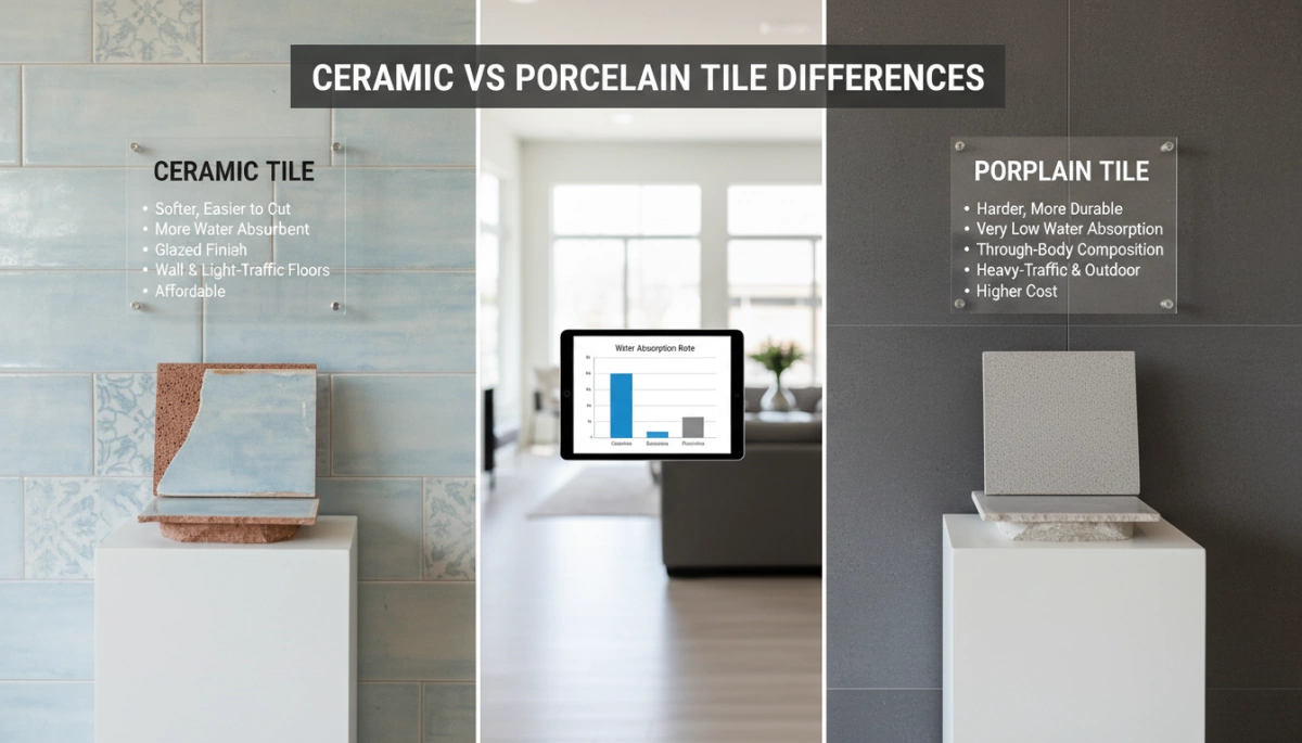 اختلافات بين بلاط السيراميك والبورسلين