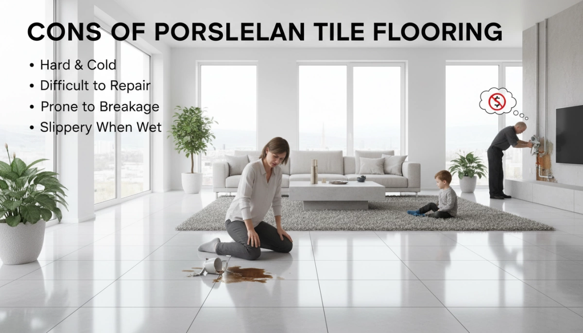 سلبيات أرضيات البلاط الخزفي