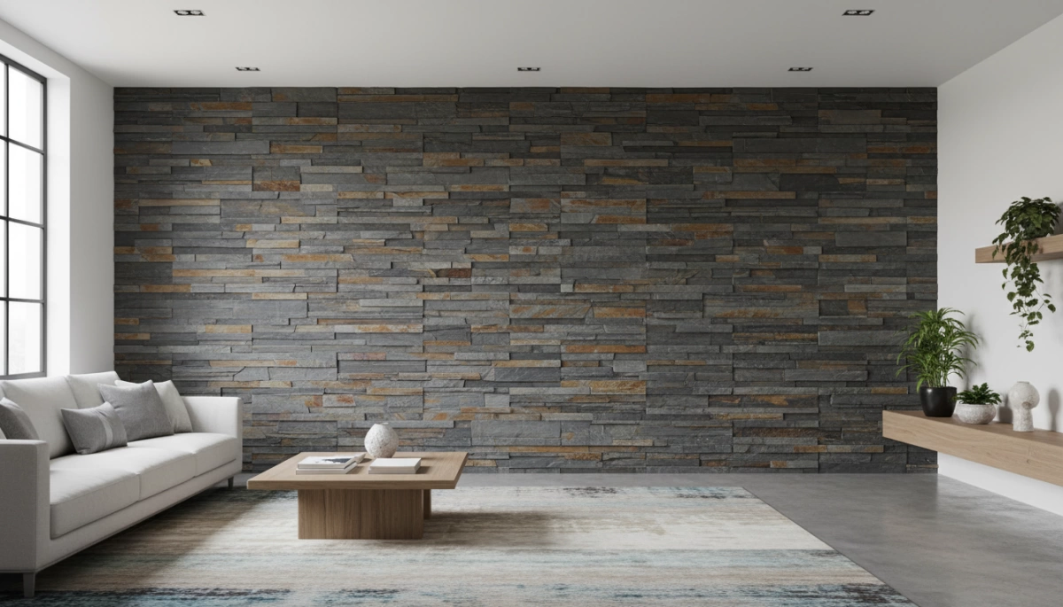 تصميم ألواح جدران من الحجر المرن المزخرف
