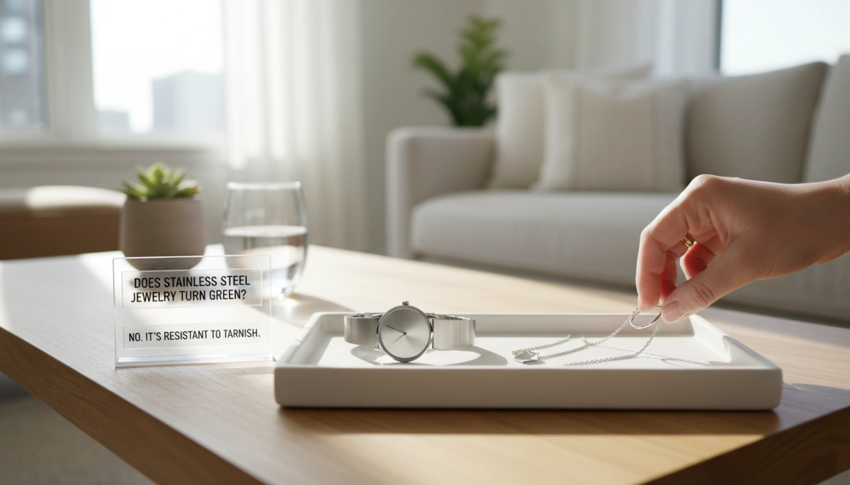 does stainless steel jewelry turn green