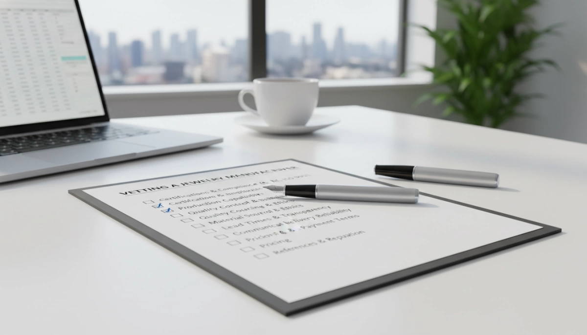 how to vet a jewelry manufacturer checklist