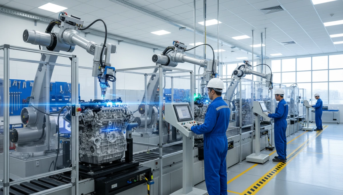 engine assembly line leak detection testing